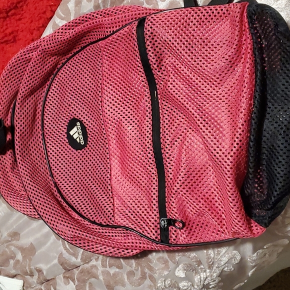 Large Pink mesh Adidas backpack